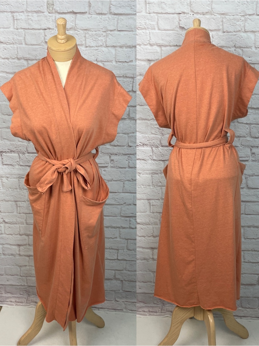 Free People Beach Orange Terri Cloth Cover-up Robe Size M